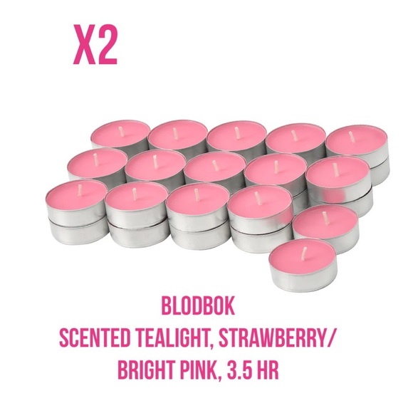 🍒🍒 60 Blodbok Pink, Strawberry Scented Tealight Candles❗️Final Price❗️ - Picture 1 of 4